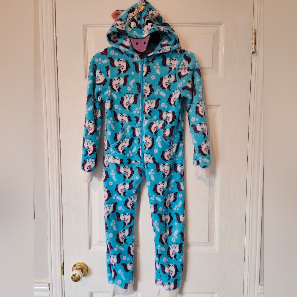 $5 In A Bundle! 6/7 Kids Hooded Unicorn Fleece PJs Onesie